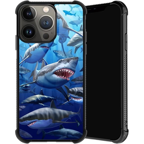 Compatible with iPhone 15 Plus Case, Shark Clan Phone Cover for Men/Women, Soft TPU Anti-Skid Thread and Four Corner Anti-Collision Protection Case Compatible with iPhone 15 Plus