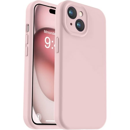 Compatible with iPhone 15 Plus Case, Upgrade Defender Liquid Silicone, [Full Covered Camera] [Soft Microfiber Lining] Shockproof Phone Case for iPhone 15 Plus 6.7 inch - Powder