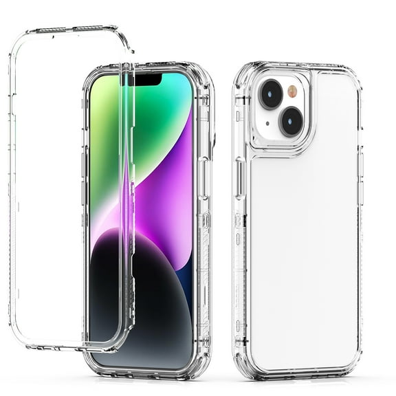 Compatible for iPhone 15 Plus Clear Case, Slim Thin Transparent Anti-Yellowing Scratch Resistant Shockproof Triple-Layers Protective Crystal Clear Cover for iPhone 15 Plus, Clear