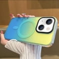 thumbnail image 1 of Compatible with iPhone 15 Plus Magnetic Case [Compatible with MagSafe] Women Girls Girly Cute Gradient Color Phone Case Slim Shockproof Protective Cover Case (Green/Blue), 1 of 12