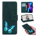 thumbnail image 1 of Compatible with iPhone 15 Plus Wallet Case, PU Leather Butterfly Design for Women for Girls Protective Leather Case with Kickstand and Card Slots for iPhone 15 Plus, Green, 1 of 5