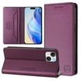 thumbnail image 1 of Compatible with iPhone 15 Plus Wallet Case, PU Leather Flip Case with RFID Blocking Card Slots, Kickstand Slim Fit Magnetic Wireless Charging Phone Cover for iPhone 15 Plus, Darkpurple, 1 of 11