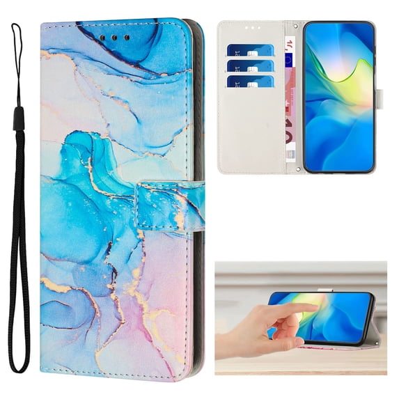 Compatible with iPhone 15 Plus Wallet Case for Women with Credit Card Holders, Designed Flip PU Leather Kickstand Shockproof Protective Cover with Wrist Strap for iPhone 15 Plus, Green