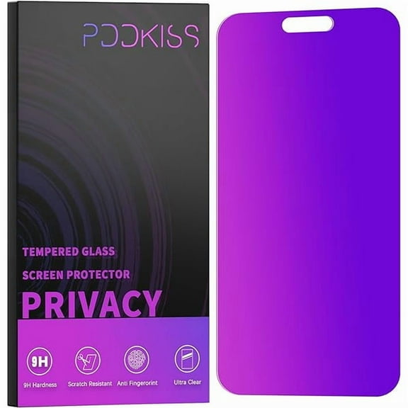 Compatible for iPhone 15 Plus/iPhone 16 Plus Privacy Screen Protector Tempered Glass 6.7 Inch, Purple Gradient Anti Spy Anti Blue Light HD Easy Installation