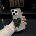 thumbnail image 1 of Compatible with iPhone 15 Pro Bling Case, Glitter Full Diamond Rhinestone Sparkle Loving Heart Case for Women Girls Girly Aesthetic Luxury Shiny Crystal Slim Soft Bumper Phone Cover, F, 1 of 6