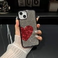 thumbnail image 1 of Compatible with iPhone 15 Pro Bling Case, Glitter Full Diamond Rhinestone Sparkle Loving Heart Case for Women Girls Girly Aesthetic Luxury Shiny Crystal Slim Soft Bumper Phone Cover, A, 1 of 6