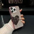 thumbnail image 1 of Compatible with iPhone 15 Pro Bling Case, Glitter Full Diamond Rhinestone Sparkle Loving Heart Case for Women Girls Girly Aesthetic Luxury Shiny Crystal Slim Soft Bumper Phone Cover, G, 1 of 6