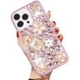 thumbnail image 1 of Compatible with iPhone 15 Pro Bling Glitter Case,Luxury Bling Diamond Rhinestone Gemstone 3D Perfume Bottle and Flower Gemstone Soft TPU Back Cover Case for Women Girls with iPhone 15 Pro 6.1", 1 of 5