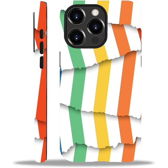 Compatible with iPhone 15 Pro Case, 2-in-1 Design Back Pattern Cover Shock Absorption Soft TPU Bumper Frame Protective Case for iPhone 15 Pro for Women 6.1inch-Rainbow Stripes