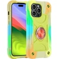 thumbnail image 1 of Compatible with iPhone 15 Pro Case 6.1 Inch with Ring Stand, Military Grade Drop Protection Full Body Rugged Heavy Duty Case 3 in 1 Durable Cover for iPhone 15 Pro. (Rainbow Green), 1 of 14