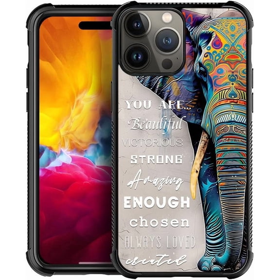 Compatible with iPhone 15 Pro Case, The Bohemian Elephant Case for for Men Woman, Anti-Scratch Soft TPU Shockproof Unique Protective Cover Pattern Design