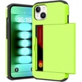 thumbnail image 1 of Compatible with iPhone 15 Pro Case with Card Holder 15 Pro Wallet Case Anti-Scratch Dual Layer Hidden Pocket Case Shockproof Cover for iPhone 15 Pro 6.1 Inch-Fluorescent Green, 1 of 12