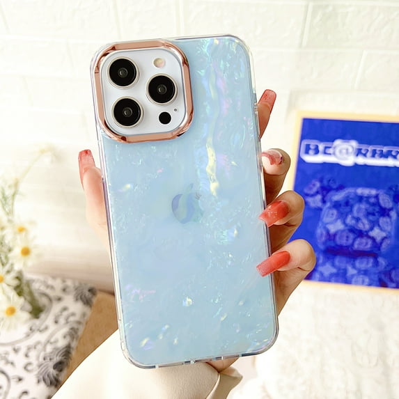 Compatible with iPhone 15 Pro Case, Clear Glitter Hybrid Protective Phone Case Slim Transparent Anti-Scratch Shock Absorption TPU Bumper Cover for iPhone 15 Pro 6.1", Blue