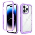 thumbnail image 1 of Compatible with iPhone 15 Pro Case Clear, Heavy Duty Dual Layer Shockproof Protection Transparent Women Men [Never Yellowing] [Military Grade Anti-Drop] Hard PC Back Phone Cover,Purple, 1 of 7