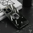 thumbnail image 1 of Compatible with iPhone 15 Pro Case, with Ring Holder Kickstand Clear Soft Silicone with Car Magnetic Shockproof TPU Cover Transparent Phone Case Slim Thin for iPhone 15 Pro, Black, 1 of 10