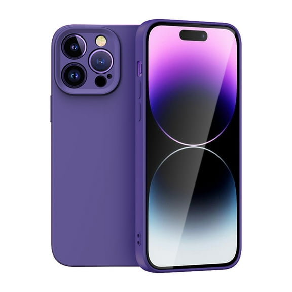 Compatible for iPhone 15 Pro Case, Shockproof Liquid Silicone Phone Case with Soft Anti-Scratches Microfiber Lining, Full Body Anti-Drop Slim Thin Case for iPhone 15 Pro, Darkpurple