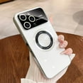 thumbnail image 1 of Compatible with iPhone 15 Pro Case 【Support Compatible with Magsafe】 Magnetic Logo View Magnetic Plating Luxury Case Wide Lens Camera Protection Corner Back Cover -White, 1 of 12