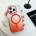 thumbnail image 1 of Compatible for iPhone 15 Pro Case Support for Magsafe, Magnetic Gradient Case with Wireless Charger, Gradient Clear Back Shockproof Protection Phone Cover for Girls Women, Orange, 1 of 9