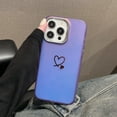 thumbnail image 1 of Compatible with iPhone 15 Pro Case for Women Girls, Soft Flexible Durable Cute Heart Pattern Slim Thin TPU Shockproof Case Cover for iPhone 15 Pro - Darkpurple, 1 of 7