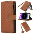 thumbnail image 1 of Compatible with iPhone 15 Pro Crossbody Case with Shoulder Strap for Women Girls,Wallet Phone Case with Card Holder,Zipper Purse PU Leather Handbag,Magnetic Closure Flip Cover,Brown, 1 of 9