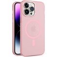 thumbnail image 1 of Compatible with iPhone 15 Pro Frosted Case Magnetic Wireless Charging Case for Men Women Slim Soft TPU Cover Fashion Luxury Protection Shockproof Translucent Matte Phone Case, Pink, 1 of 10