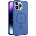 thumbnail image 1 of Compatible with iPhone 15 Pro Frosted Case Magnetic Wireless Charging Case for Men Women Slim Soft TPU Cover Fashion Luxury Protection Shockproof Translucent Matte Phone Case, Blue, 1 of 9