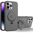thumbnail image 1 of Compatible with iPhone 15 Pro Frosted Case with Ring Stand 180° Rotatable Magnetic Kickstand Invisible Holder Translucent Fashion Luxury Protection Shockproof Case for Women Girls Man, 1 of 12