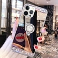 thumbnail image 1 of Compatible with iPhone 15 Pro Makeup Mirror Case Bling Diamond Glitter Rhinestone with Ring Holder Stand Kickstand Loopy Grip Cute for Girls Women Case Silver, 1 of 6