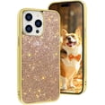 thumbnail image 1 of Compatible with iPhone 15 Pro Max Bling Diamond Case Glitter for Women 3D Rhinestone Crystal Shiny Sparkly Protective Cover with Electroplate Plating Bumper Luxury Fashion Case Rose Gold, 1 of 15