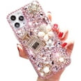thumbnail image 1 of Compatible with iPhone 15 Pro Max Bling Glitter Case,Luxury Bling Diamond Rhinestone Gemstone 3D Perfume Bottle and Flower Gemstone Soft TPU Back Cover Case for Women Girls with iPhone 15 Pro Max 6.7", 1 of 10