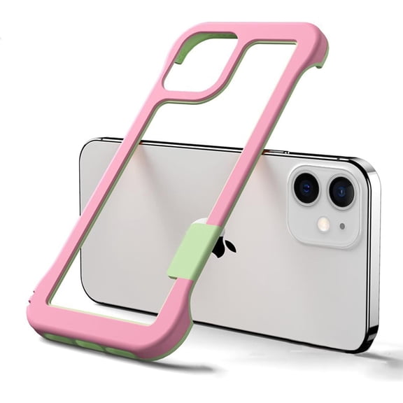 Compatible with iPhone 15 Pro Max Bumper Frame Case Frameless Cooling Heat Dissipation No Backplate Protection Fashion Shockproof Cover for Girls Women Man Pink