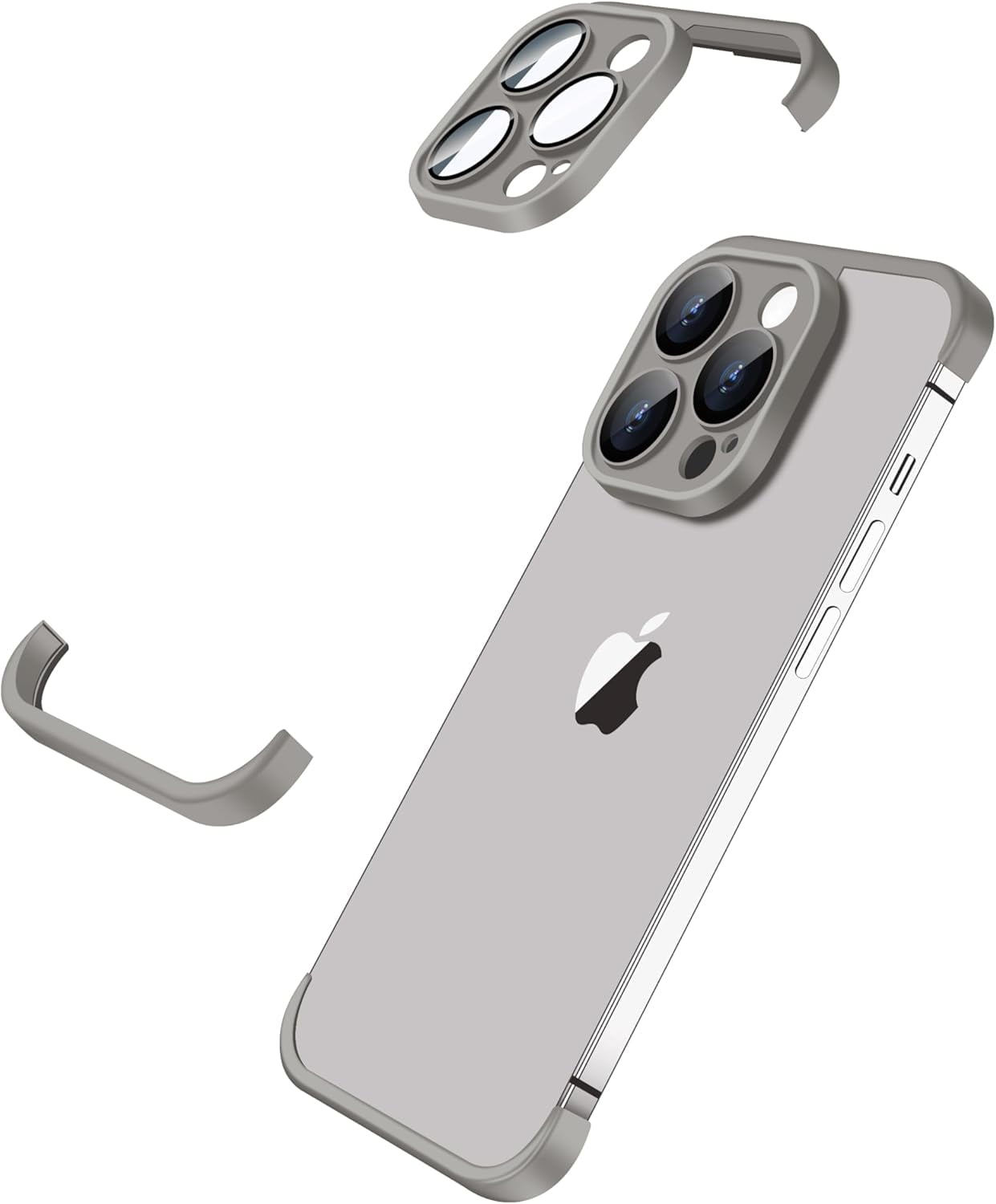 Compatible with iPhone 15 Pro Max Case Borderless Design Camera Lens