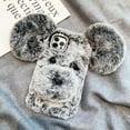 thumbnail image 1 of Compatible with iPhone 15 Pro Max Case Cute Cartoon Dog Plush Fluffy Case Girls 3D Kawaii Design Soft TPU Shockproof Cover Fuzzy Furry Winter Rabbit Hair Warm Case for Women Girls Girly Gray, 1 of 11