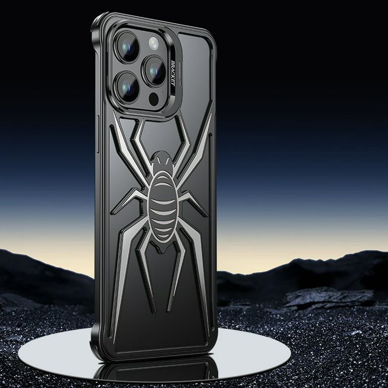 Compatible for iPhone 15 Pro Max Case Cute Cool Rugged Spider Pattern  Hollow out Design Versatile Bracket Kickstand for Boys Men Lightweight  Shockproof Protective Case, Black+White - Walmart.com