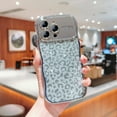 thumbnail image 1 of Compatible for iPhone 15 Pro Max Case,Cute Sparkly Bling Leopard Glitter Electroplated Wavy Edge Design for Women Girls TPU Shockproof Anti-Scratch Protective Phone Cover Case,Silver, 1 of 9