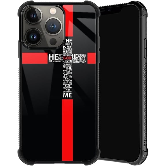 Compatible with iPhone 15 Pro Max Case, God Cross Phone Cover for Men/Women, Soft TPU Anti-Skid Thread and Four Corner Anti-Collision Protection Case Compatible with iPhone 15 Pro Max