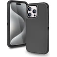 thumbnail image 1 of Compatible with iPhone 15 Pro Max Case, Heavy Duty Defender 3-Layer Rugged Shockproof Drop Protective Cover, Strong Durable Phone Cases for iPhone 15 Pro Max 6.7 Inch Display (Black), 1 of 14