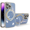 thumbnail image 1 of Compatible with iPhone 15 Pro Max Case with Invisible Ring Holder Kickstand, Compatible with Magsafe, Military Grade Slim Phone Cover Plating Magnetic Case Shockproof Protective Case Cover, 1 of 8