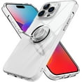 thumbnail image 1 of Compatible with iPhone 15 Pro Max Case Kickstand Car Mount Mental Ring Crystal Luxury Case Camera Protector + Screen Protector Clear Edge Cover Full Body Protection Case -Crystal, 1 of 6