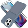 thumbnail image 1 of Compatible with iPhone 15 Pro Max Case Liquid Silicone Card Holder Soft Screen Protector Wallet Anti Scratch Microfiber Lining Full Body Protection Shell -Lavender Grey, 1 of 12