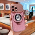 thumbnail image 1 of Compatible with iPhone 15 Pro Max Case, Luxury Glitter Plating Magsafe Ring Kickstand Case Compatible with MagSafe for Women Girls Shockproof Protective Back Cover with Lens Protector - Rosegold, 1 of 9