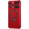 thumbnail image 1 of Compatible with iPhone 15 Pro Max Case Magnetic Stand [Compatible with MagSafe] [Drop Protection] [Camera Lens Protector] Shockproof Protective Case with Rotatable Invisible Kickstand, Red, 1 of 8