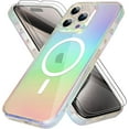thumbnail image 1 of Compatible with iPhone 15 Pro Max Case Magnetic 【Support for MagSafe】 Bling Laser Iridescent Florescent Crystal Luxury Case Camera Protector + 2* Screen Protector Shockproof Case -Clear, 1 of 12