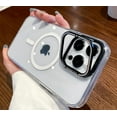thumbnail image 1 of Compatible with iPhone 15 Pro Max Case Magnetic 【Support Compatible with Magsafe】 Kickstand Camera Lens Crystal Luxury Case Camera Protector + Screen Protector Edge Cover Case -Crystal, 1 of 7