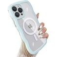 thumbnail image 1 of Compatible for iPhone 15 Pro Max Case Magsafe, Wave Phone Case Cute Water Ripple Candy Colors Frame Shockproof for iPhone 15 Pro Max Phone Case for Women 6.7 Inch - Light Blue, 1 of 9