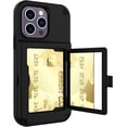 thumbnail image 1 of Compatible with iPhone 15 Pro Max Case Mirror Case with Card Holder, Cute Luxury Fashion Makeup Mirror Back Cover Wallet Case Soft Silicone Rubber Bumper Slim Ultra Thin Protection Phone Case, 1 of 8