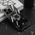 thumbnail image 1 of Compatible with iPhone 15 Pro Max Case, with Ring Holder Kickstand Clear Soft Silicone with Car Magnetic Shockproof TPU Cover Transparent Phone Case Slim Thin for iPhone 15 Pro Max, Black, 1 of 10