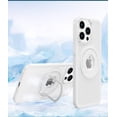 thumbnail image 1 of Compatible with iPhone 15 Pro Max Case with Ring Holder Kickstand, Heat Dissipation Breathable Cooling Case Military Grade Magnetic Case Shockproof Protective Case Cover for Women Men White, 1 of 8