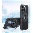 thumbnail image 1 of Compatible with iPhone 15 Pro Max Case with Ring Holder Kickstand, Heat Dissipation Breathable Cooling Case Military Grade Magnetic Case Shockproof Protective Case Cover for Women Men Black, 1 of 7