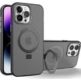 thumbnail image 1 of Compatible with iPhone 15 Pro Max Case with Ring Stand 180° Rotatable Magnetic Kickstand Invisible Holder Frosted Translucent Fashion Luxury Protection Shockproof Case for Women Girls Man, 1 of 10